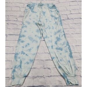 Heavenly Victoria Secret WOMENS SZ S Blue Tie Dye Stretch Wide Leg Pants Joggers